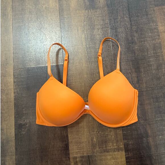 PINK Victoria's Orange Secret Super Push Up Everywhere Bra Size 36D - Picture 2 of 9